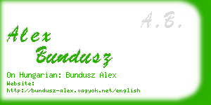 alex bundusz business card